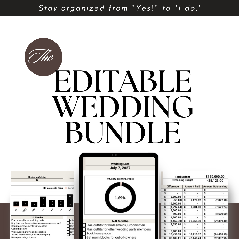 Fully Editable Wedding Bundle | Digital Wedding Organizer