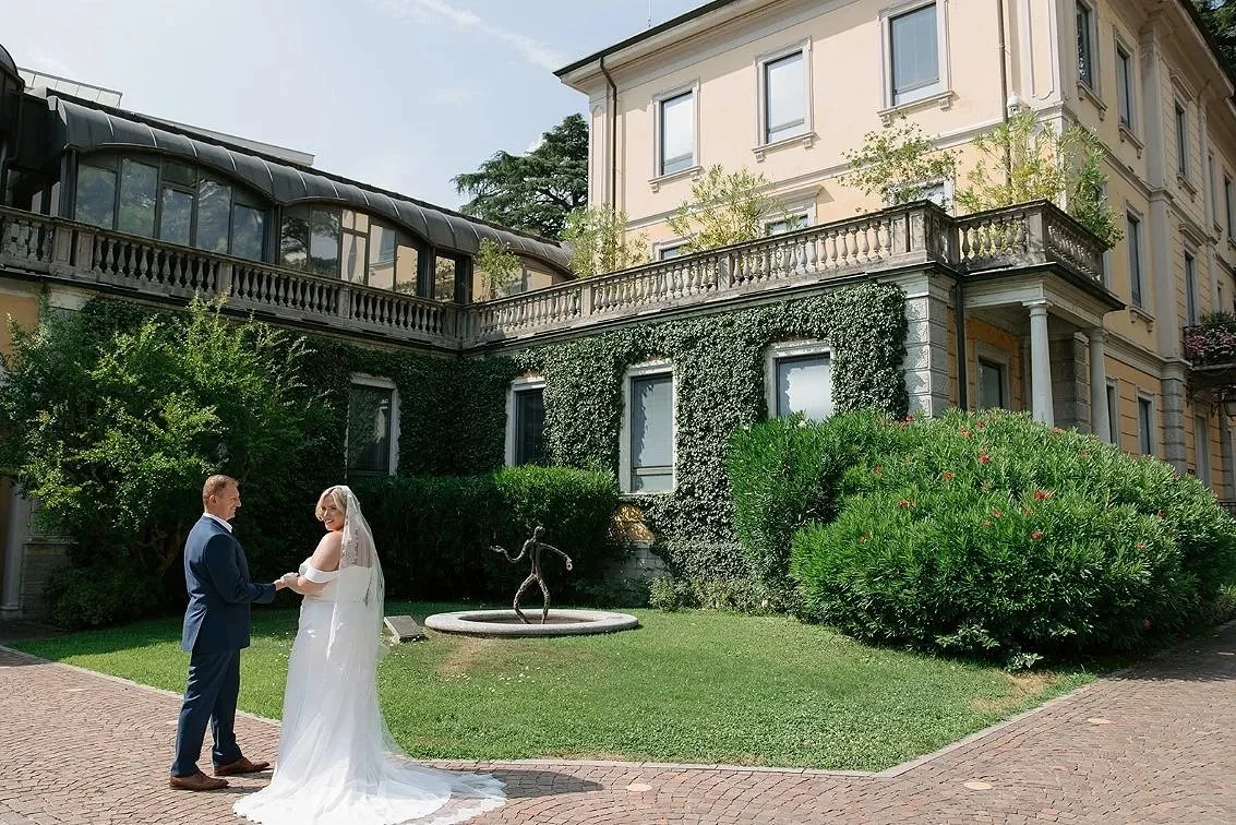 Private Lake Como villa terrace wedding reception
