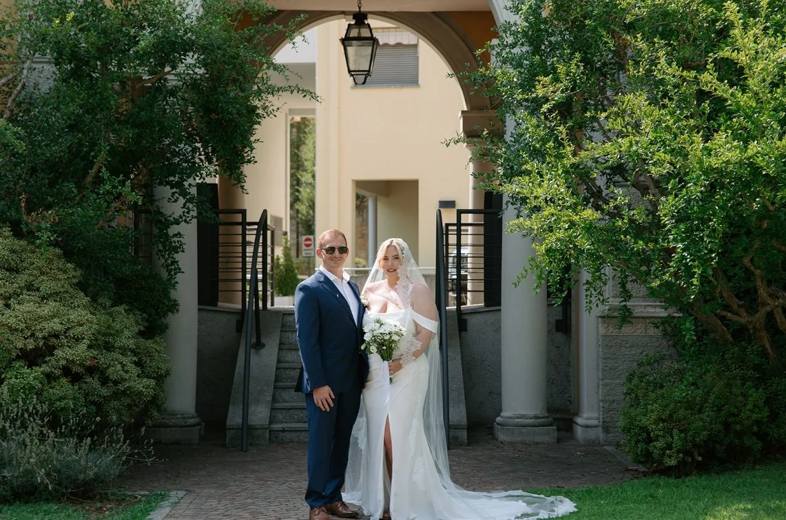 Lake Como elopement ceremony overlooking the lake