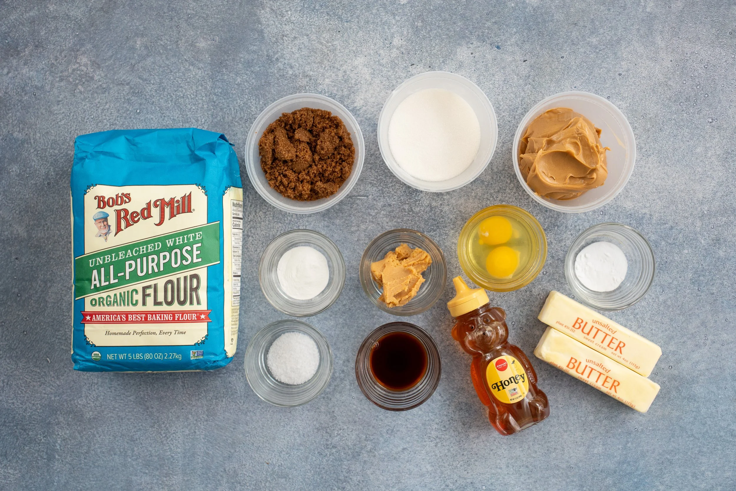 ingredients used to make peanut butter cookies