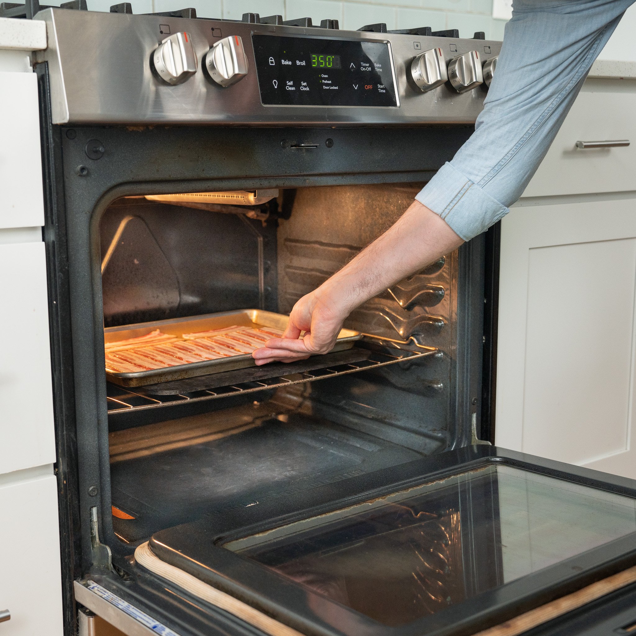 rendering bacon in oven on a sheet tray