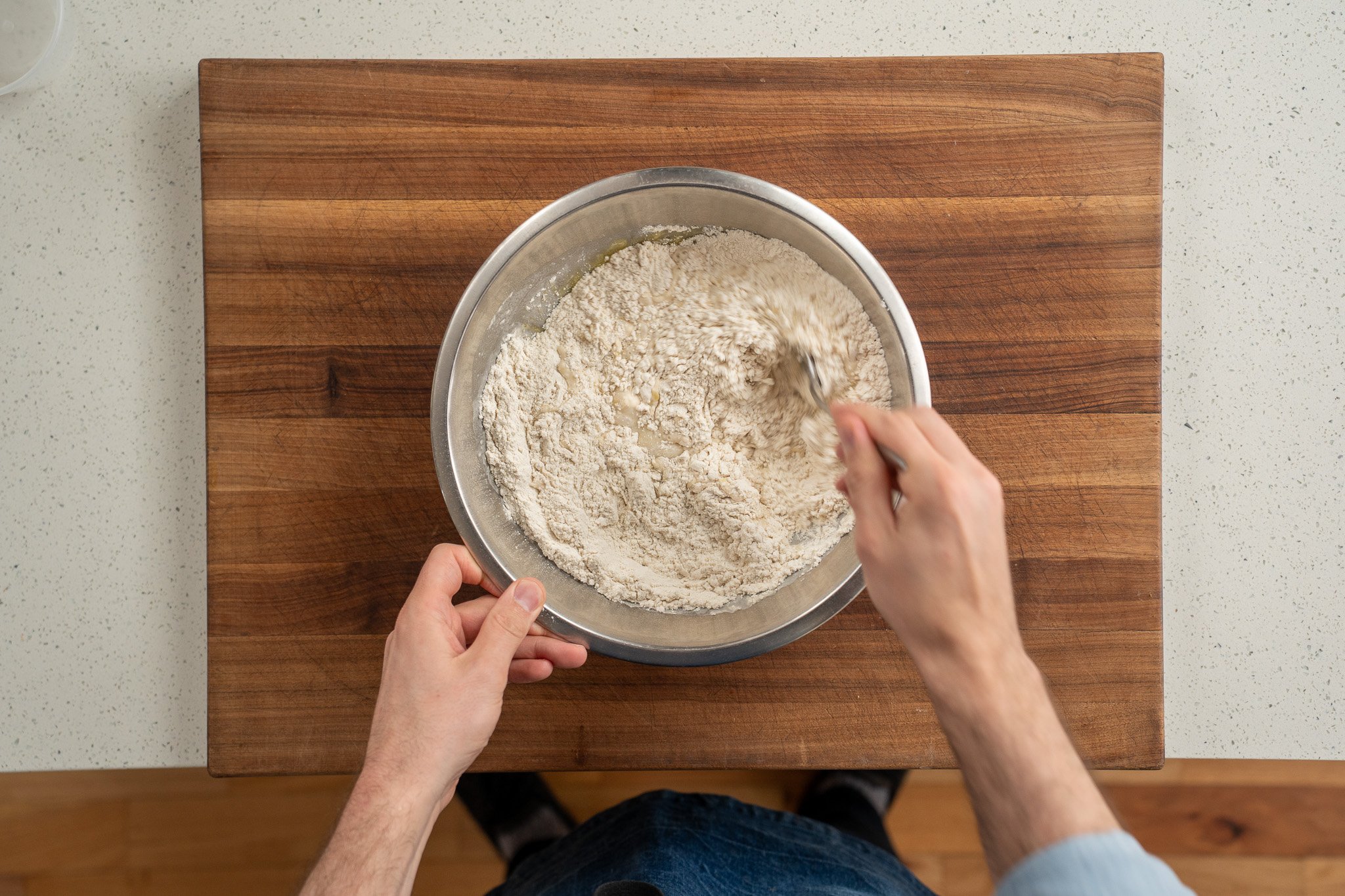 mixing bread ingredients