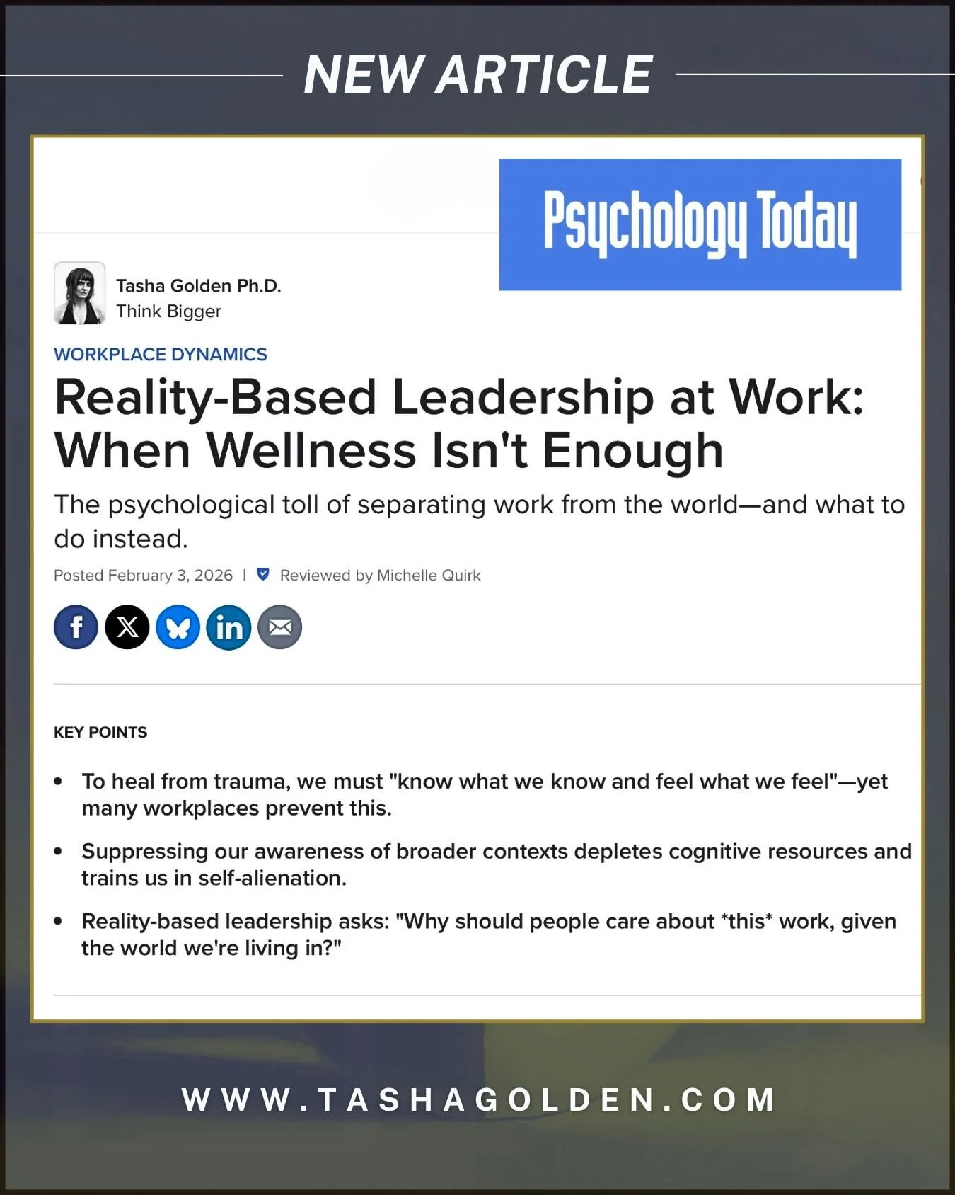 What does &ldquo;workplace wellness&rdquo; even mean when the world is burning?
&mdash;&mdash;
To heal, we have to be able to &ldquo;know what we know&rdquo;&mdash;to consciously acknowledge reality rather than suppressing it. 

But many workplaces p