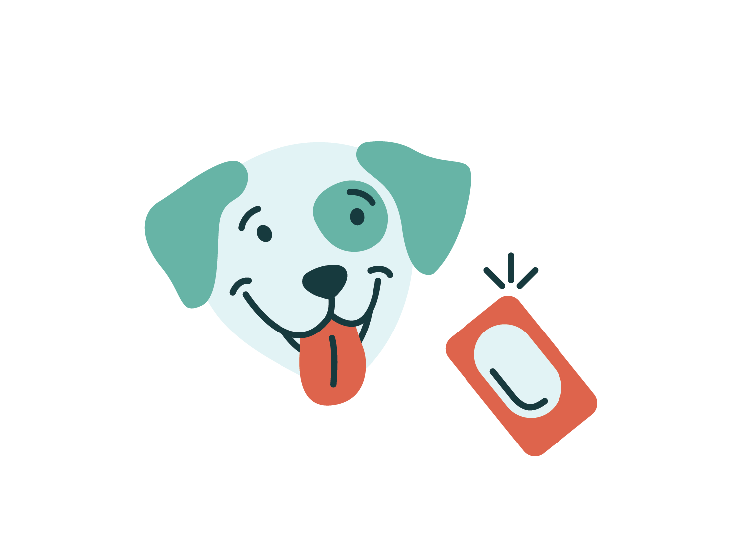 Icon of dog and clicker.