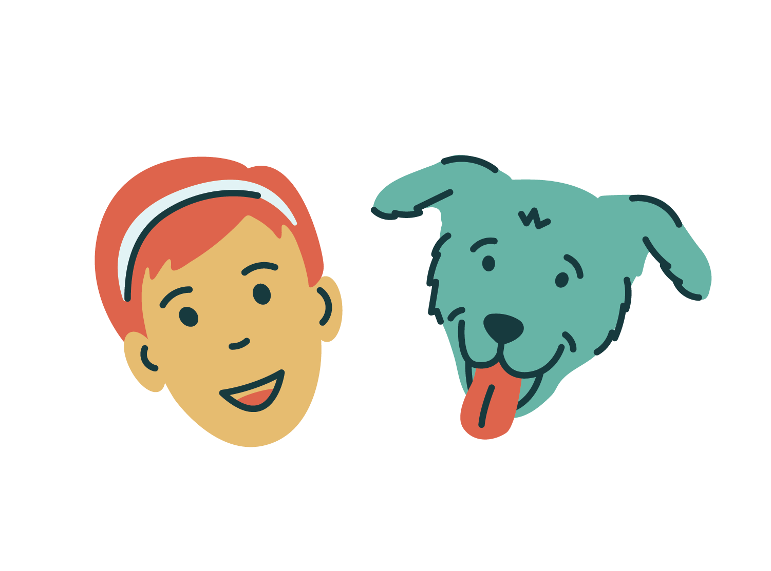 Icon of girl and dog