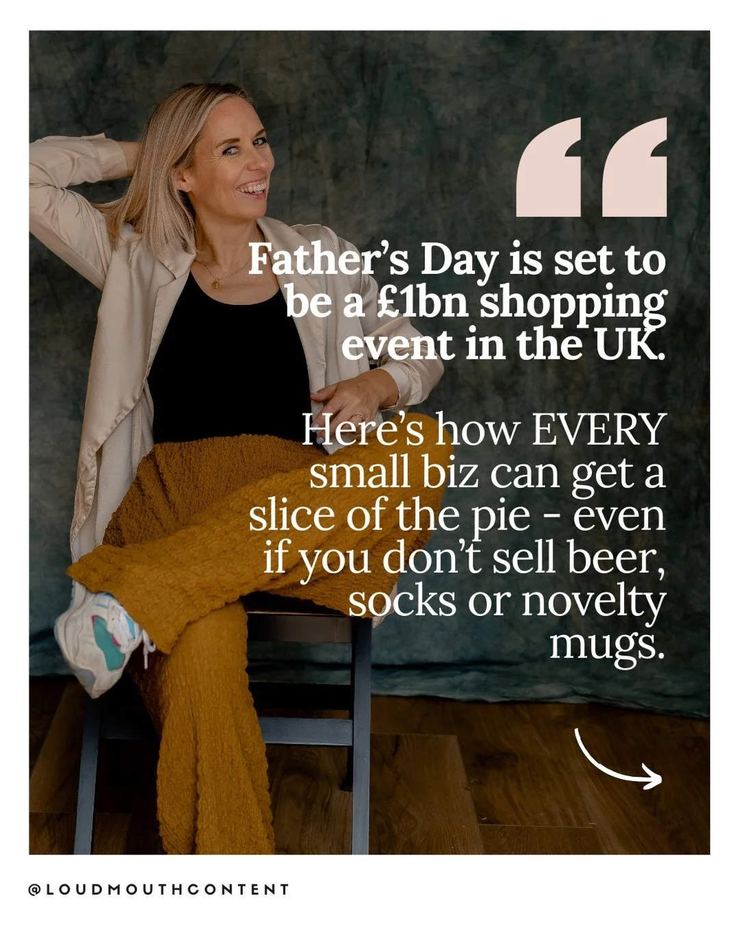 Let&rsquo;s have some fun this Father&rsquo;s Day and get a slice of the &pound;1 BILLION that will be spent in the UK alone. Think people aren&rsquo;t buying? Think again. Wallets are out. Let&rsquo;s get you a piece of the pie.

Big love to your sm