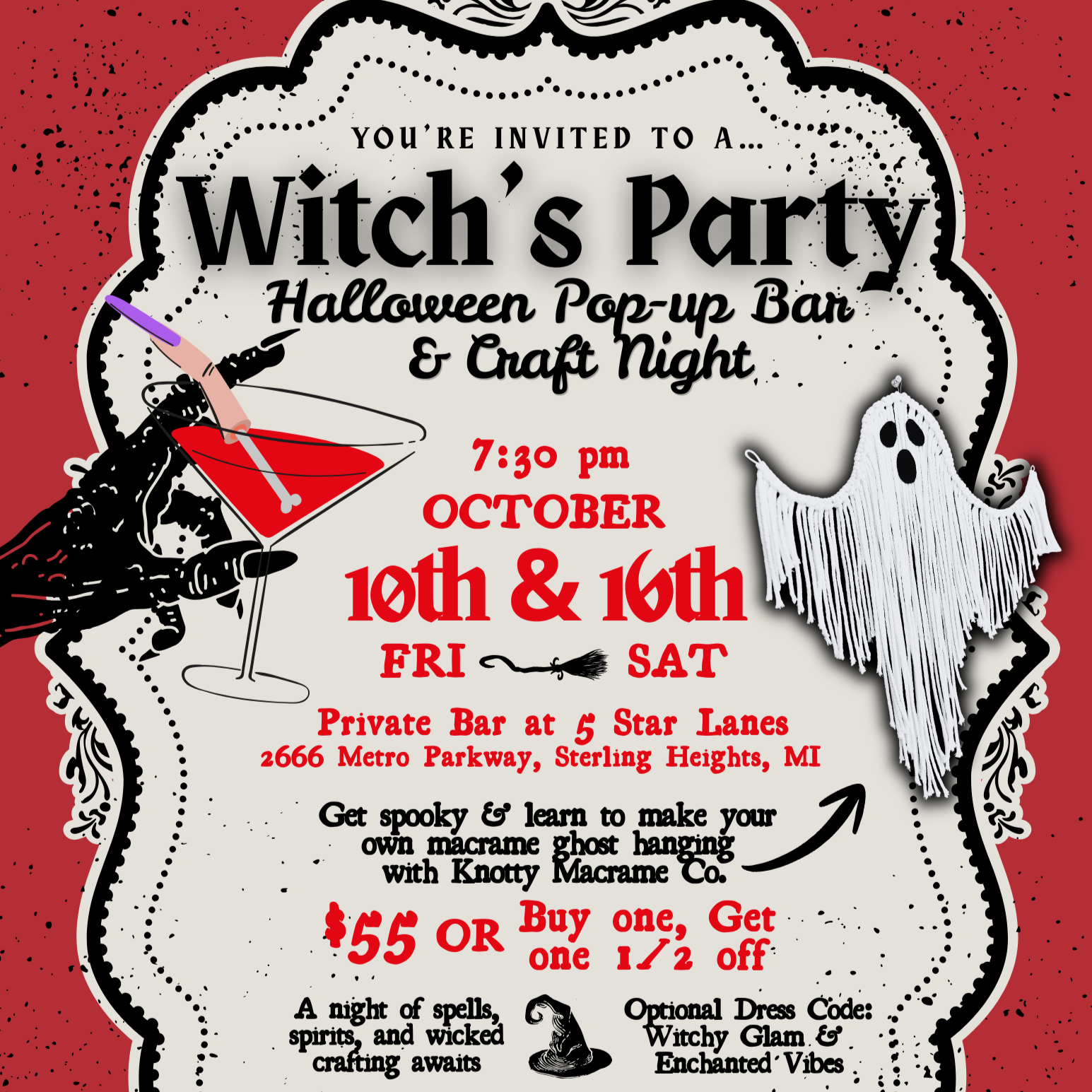 Macrame Craft &amp; Cocktails Workshop