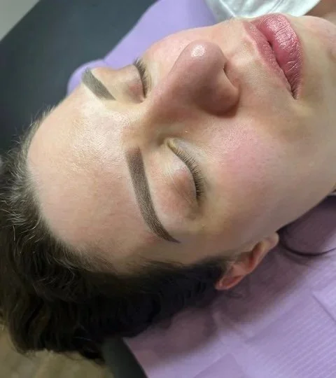 Powder brow after touch-up.