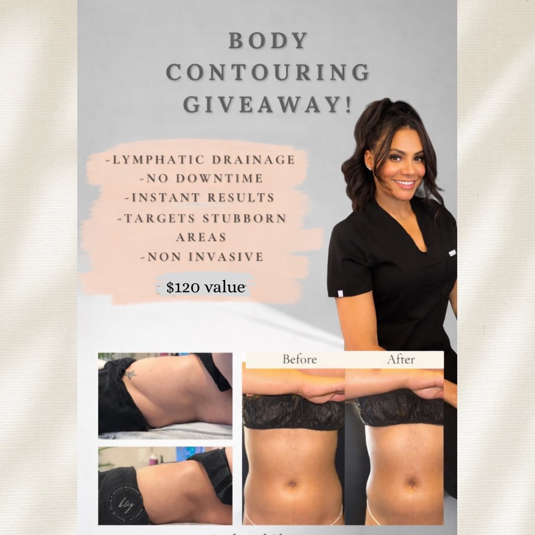 CONTEST CLOSED ✨ BODY CONTOURING GIVEAWAY ✨

Win 1 Ultrasonic Cavitation Session ($120 Value) 🤗

Non-invasive sculpting that helps:
✨ Target stubborn fat
✨ Reduce bloating
✨ Support lymphatic drainage
✨ Smooth &amp; contour with no downtime! 

Ready