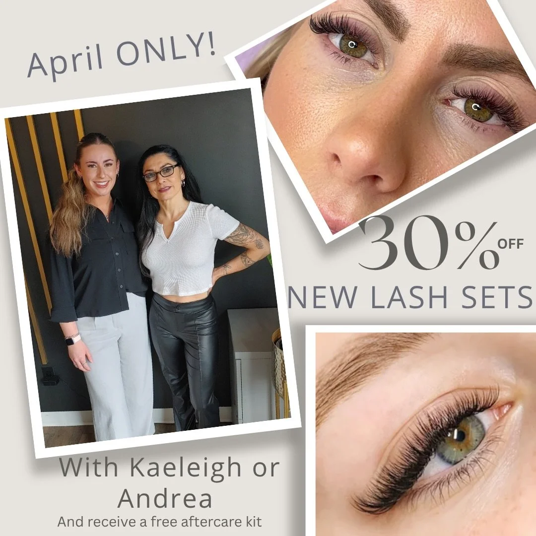 ✨ April Special ✨

New season = new lashes 🤍
Enjoy 30% OFF all new lash sets when you book with Kaeleigh or Andrea this month only! 

Whether you&rsquo;re going for soft &amp; natural or full glam, our artists have you covered&mdash;with customized 