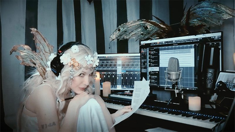 Emilie Autumn in her studio during "Anatomy of a Song"..