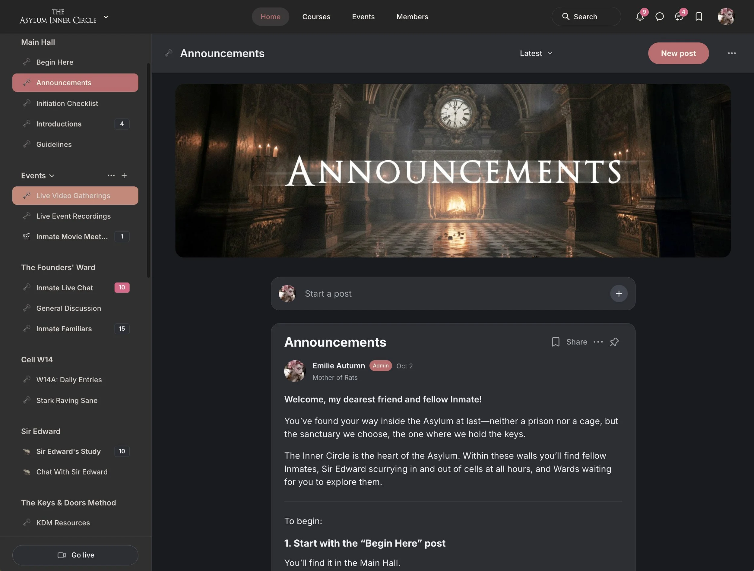 A peek inside the Asylum Inner Circle.