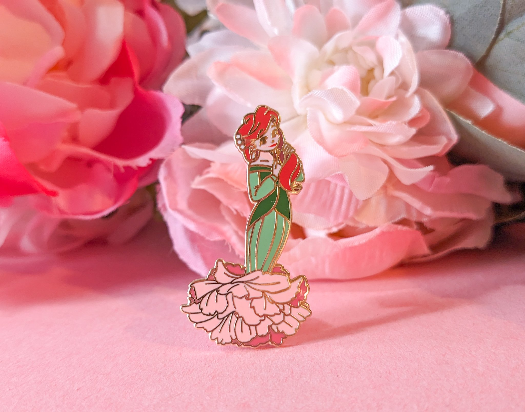 Ariel Carnation Princess Hard Enamel Pin