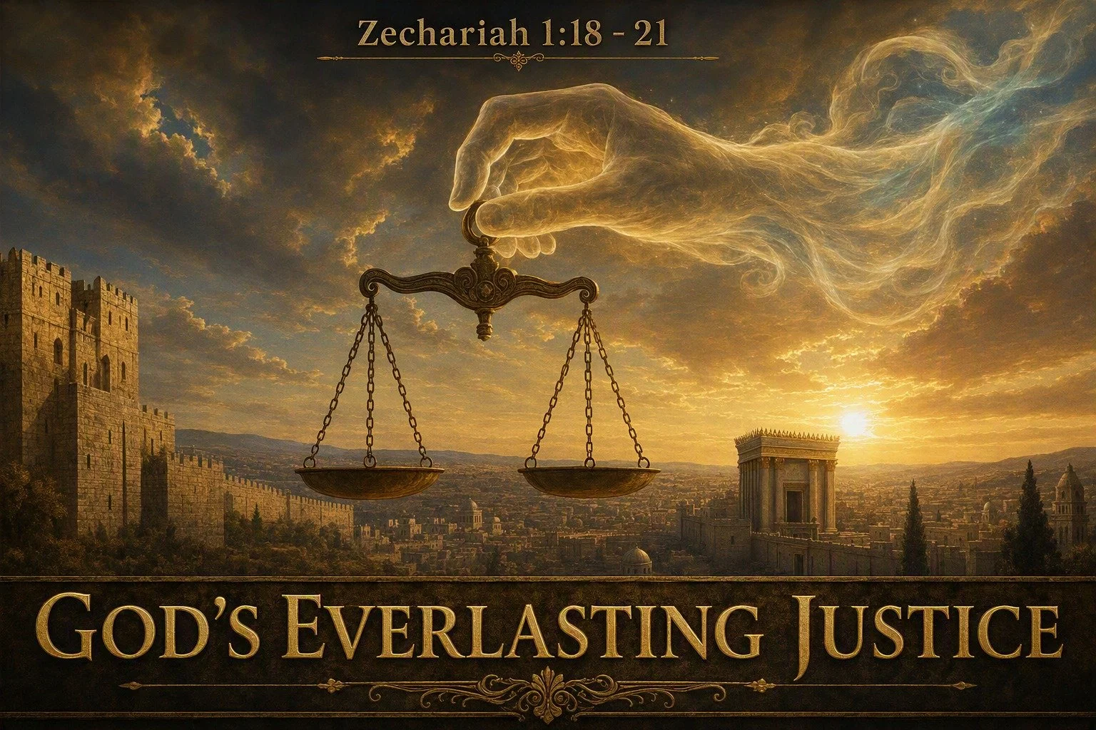 Zechariah 1:18 - 21 god’s everlasting justice 