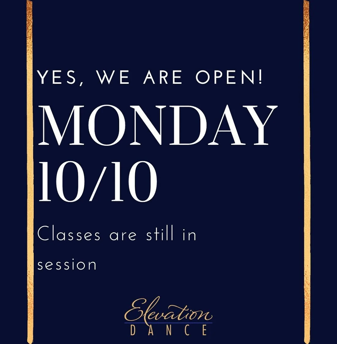 Just a reminder- We are open Oct. 10th! Enjoy your day off from school, we will see you Monday evening!