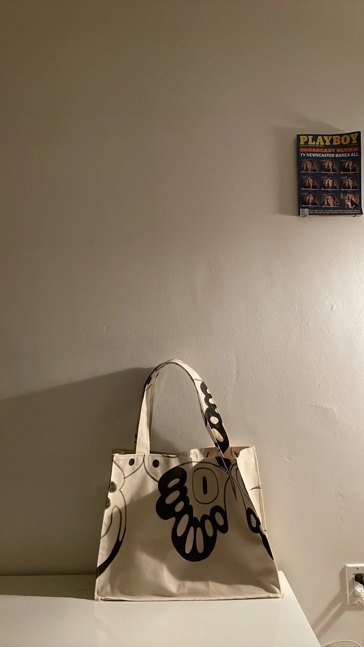 Recycled painting from 2024 hand sewn to be a custom bag. Canvas, plywood, tapestry twine 