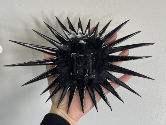 'Velvet Inferno', ceramic, 2025. Candle wall sconce