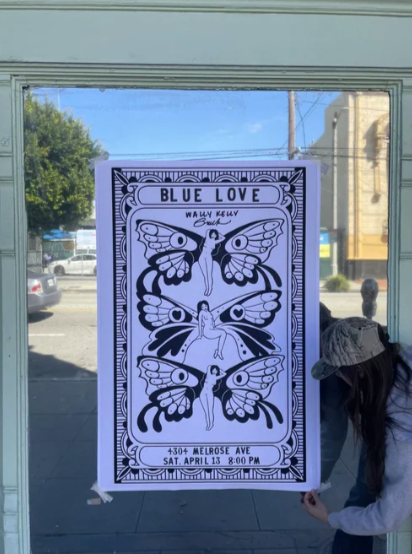 Blue Love Gallery poster, 2024, Melrose Ave.