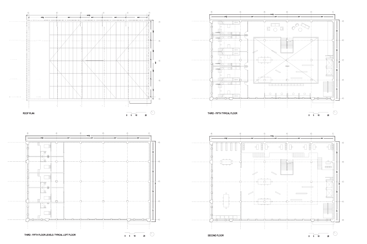 Floorplans from interior architecture studio, Otis, 2025, CAD
