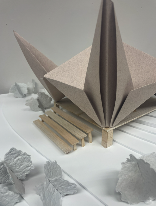 Architecture/Landscapes/Interiors student shelter model, Otis, 2026