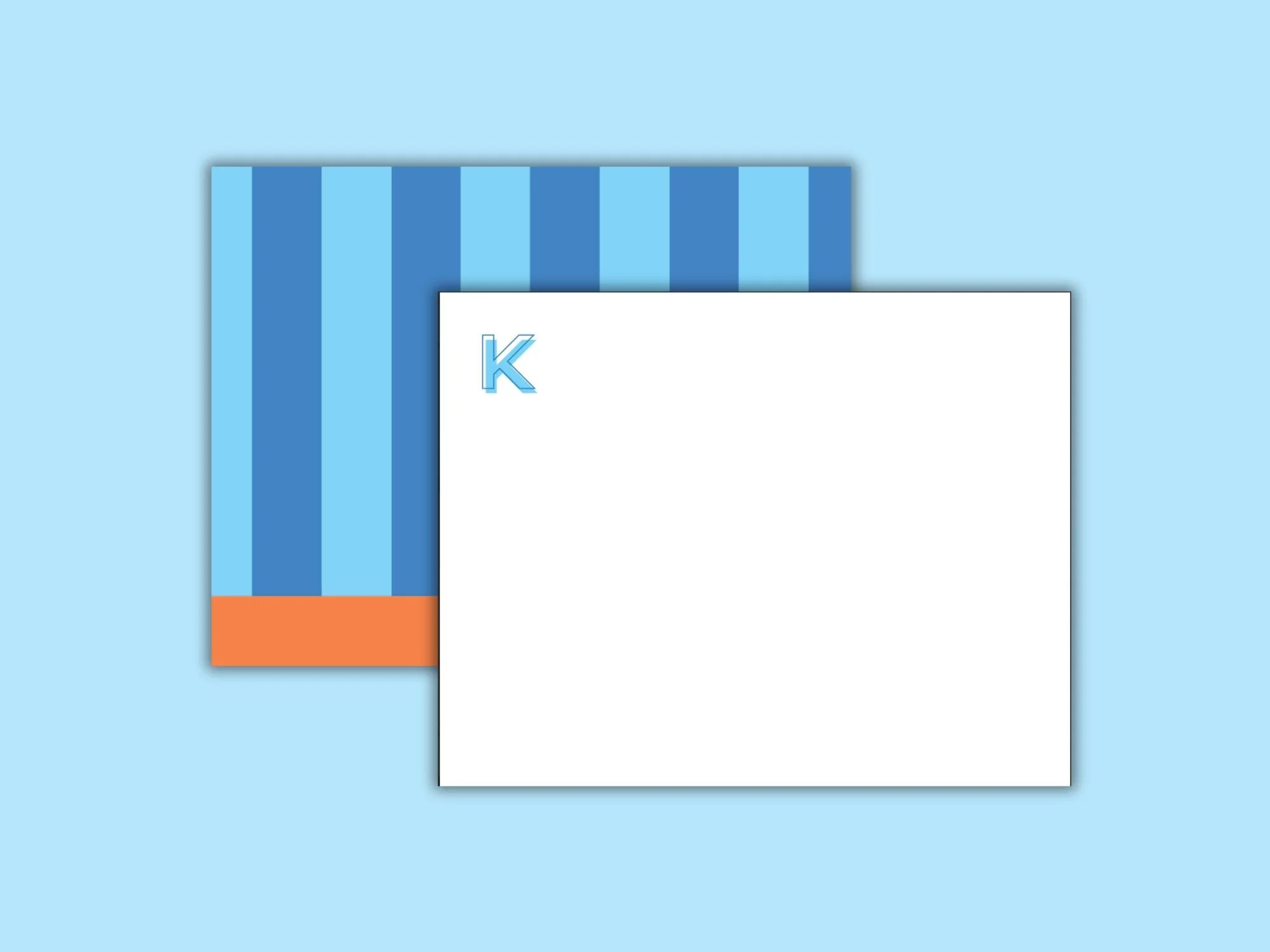 Ocean Drive Initial Note Set, Blue