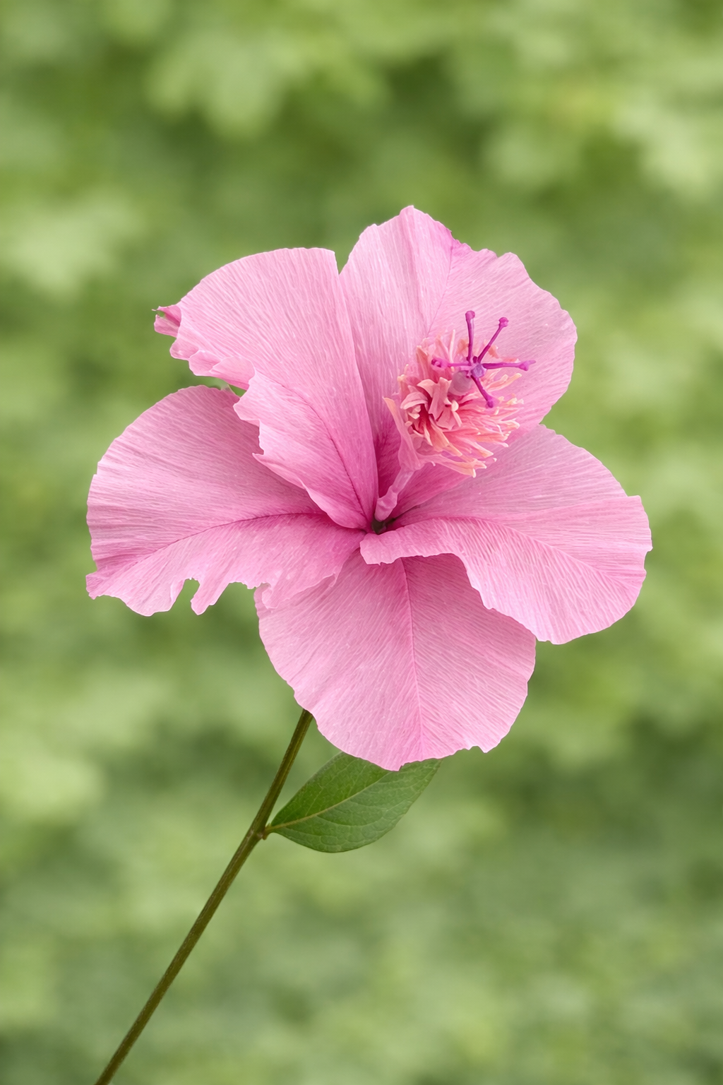 Delicate pink crepe paper hibiscus.png
