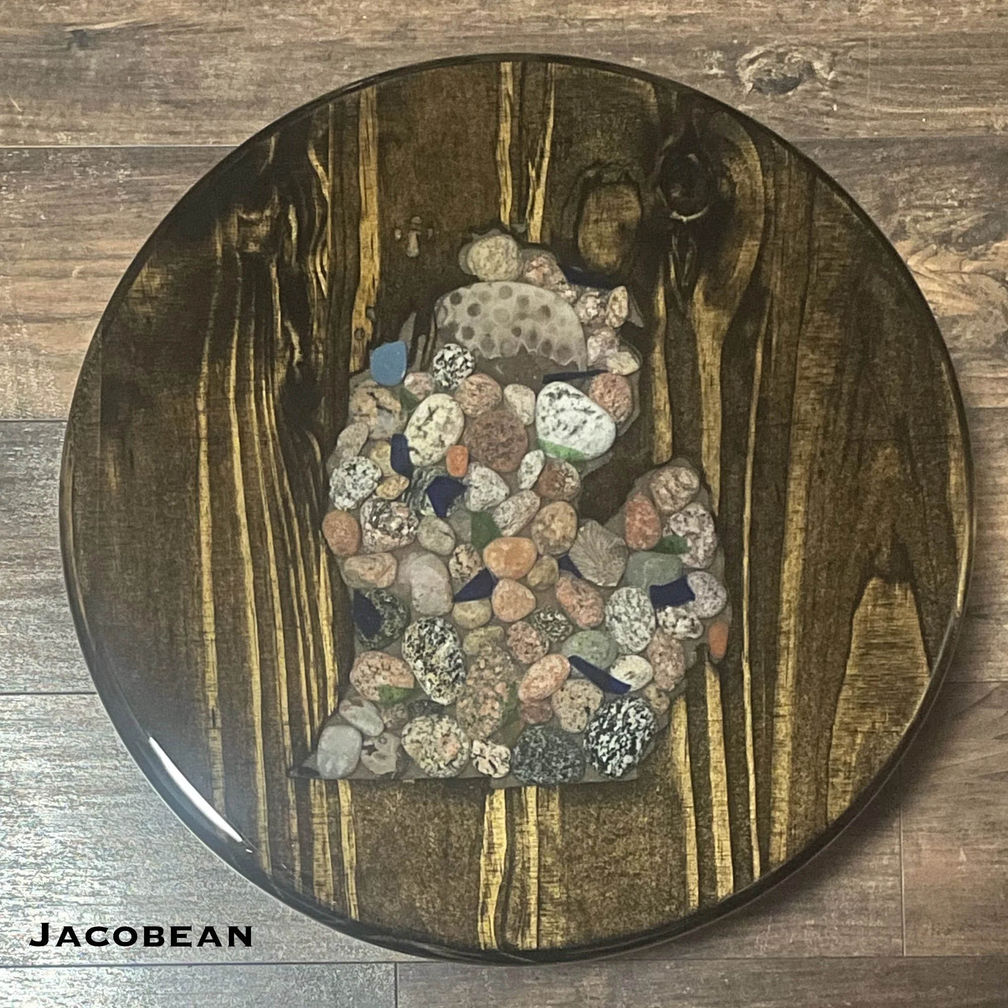 Handmade Lower Peninsula Lazy Susan (Stone Top)