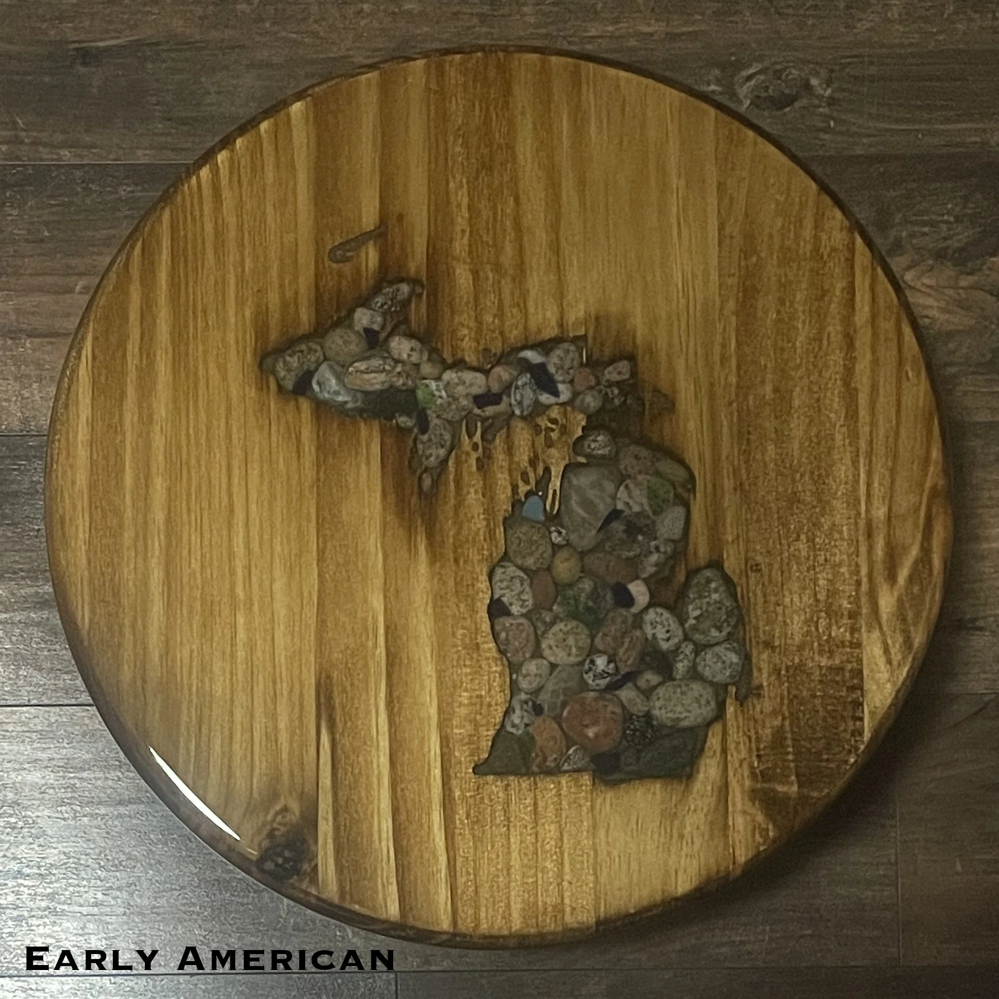 Handmade Michigan Lazy Susan (Stone Top)