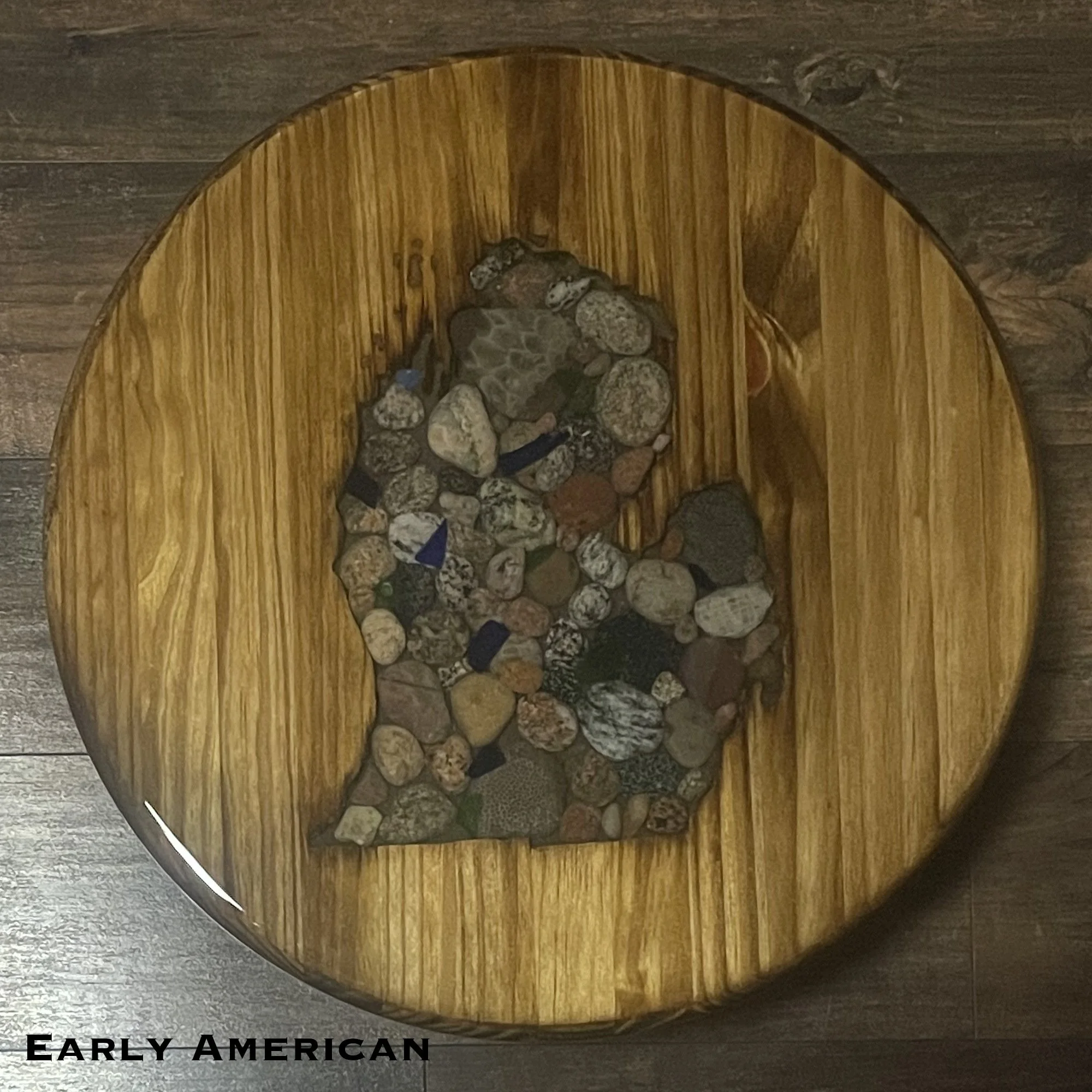 Handmade Lower Peninsula Lazy Susan (Stone Top)