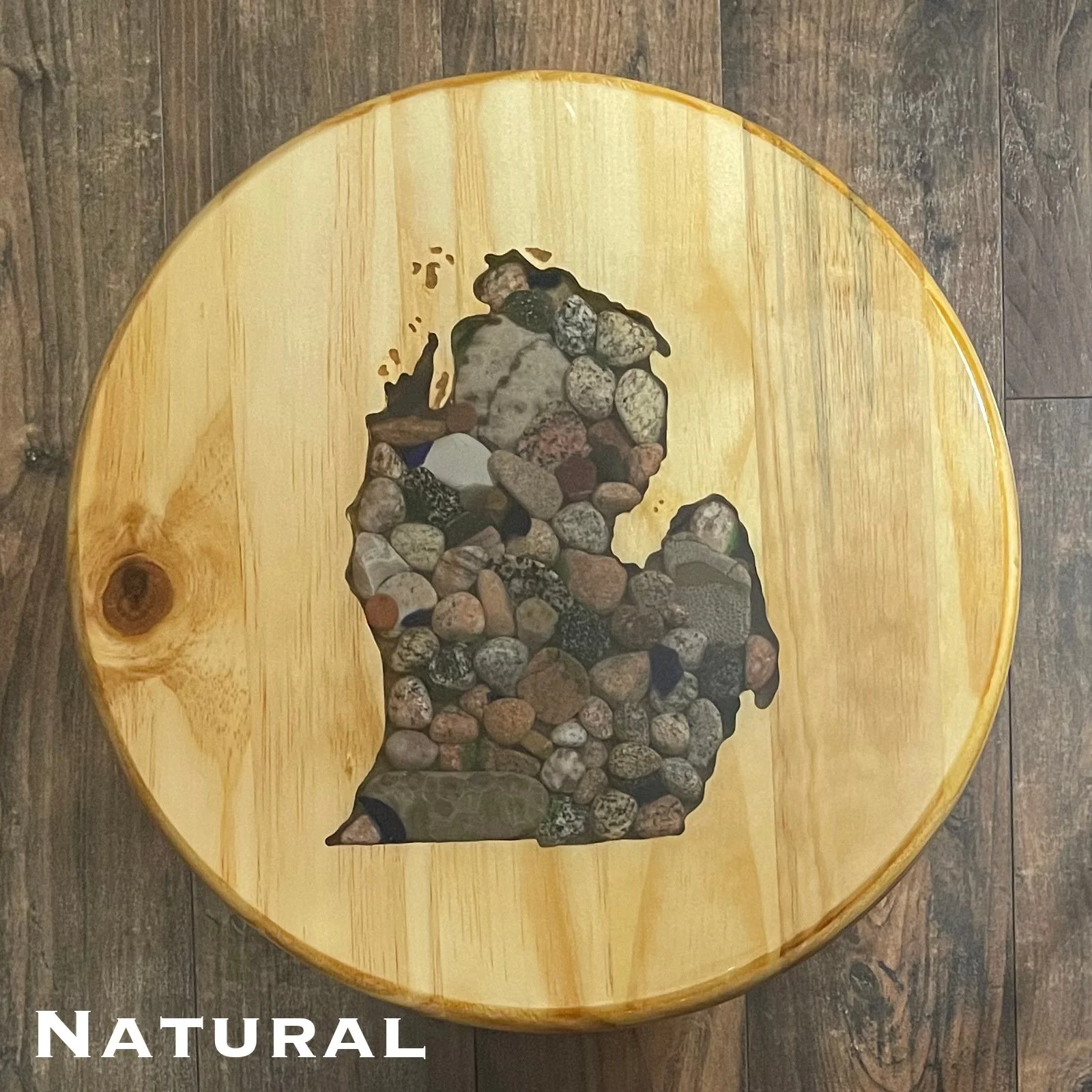 Handmade Lower Peninsula Lazy Susan (Stone Top)