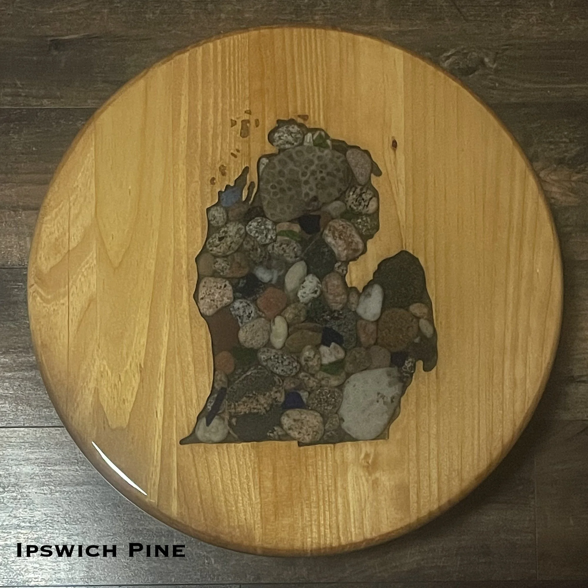 Handmade Lower Peninsula Lazy Susan (Stone Top)