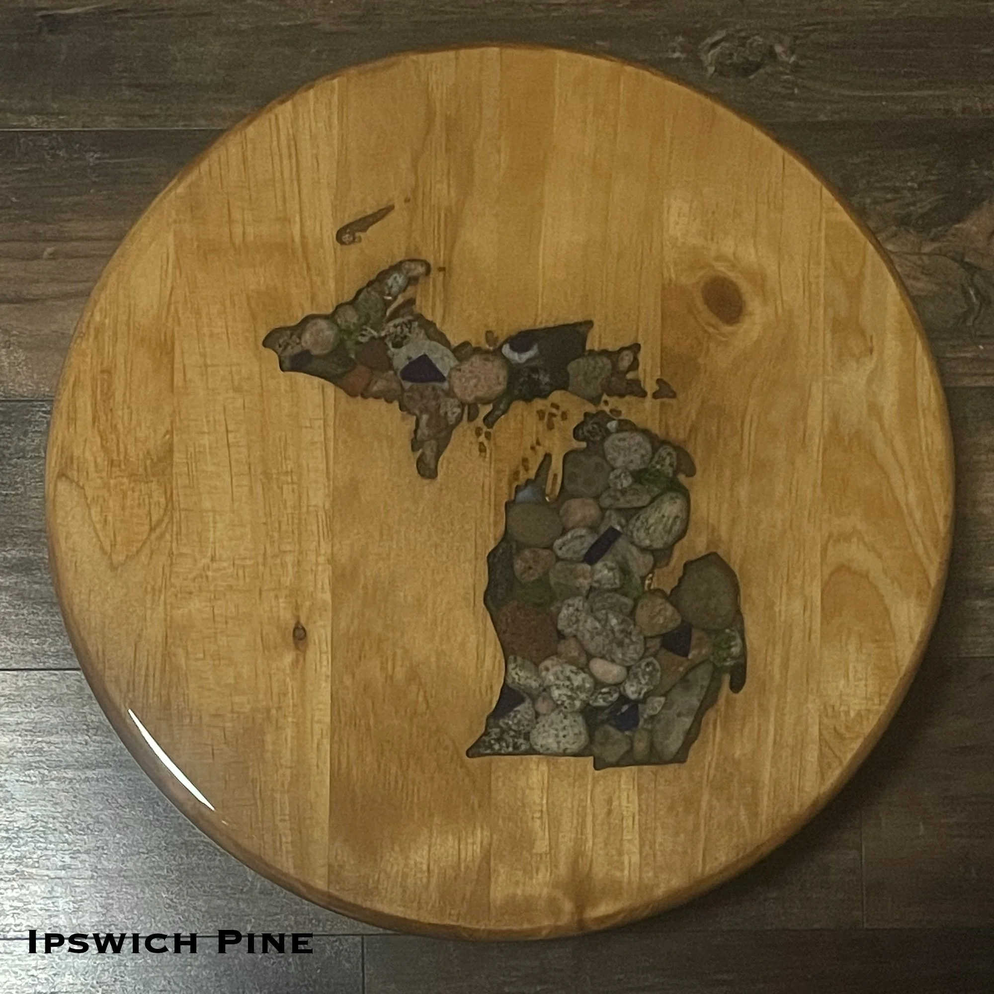 Handmade Michigan Lazy Susan (Stone Top)