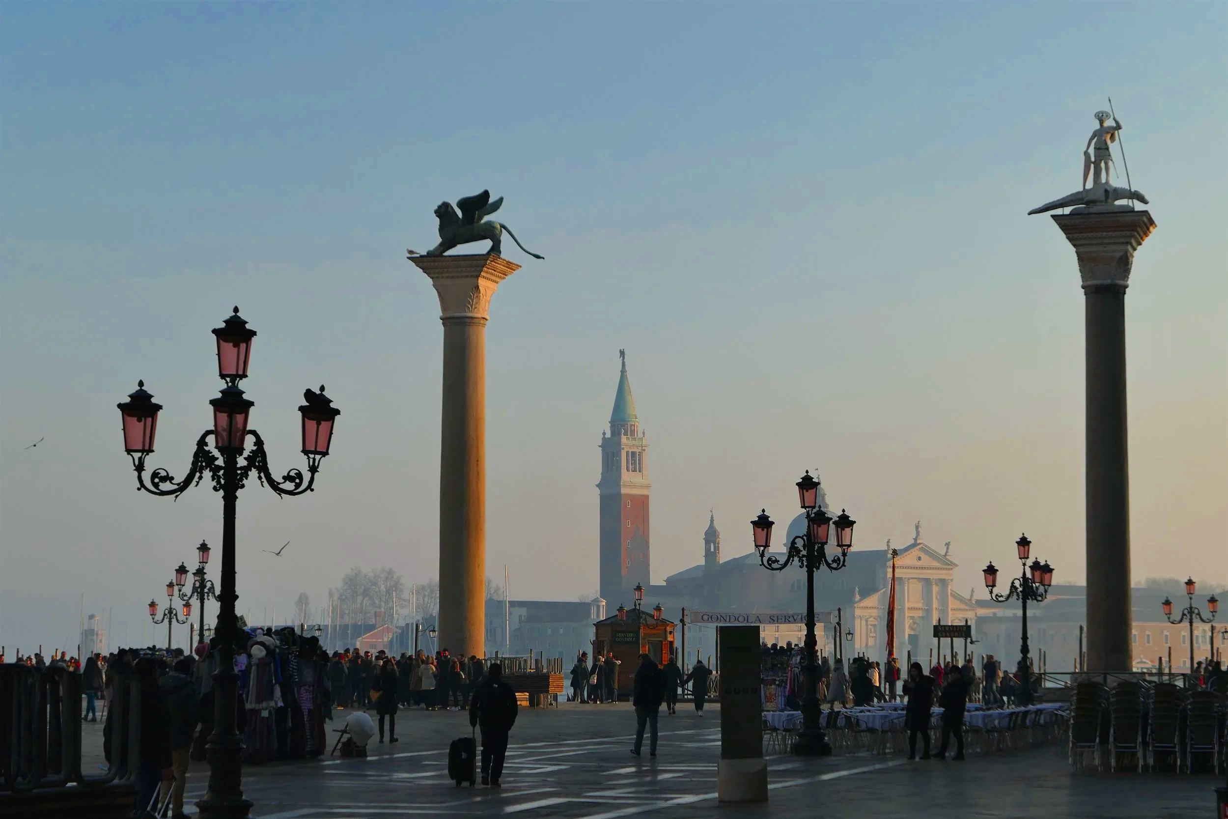 Of the two ancient columns of Venice’s Piazzetta, one bears the Lion of St. Mark; the other, a man standing on a crocodile
TRADING UP