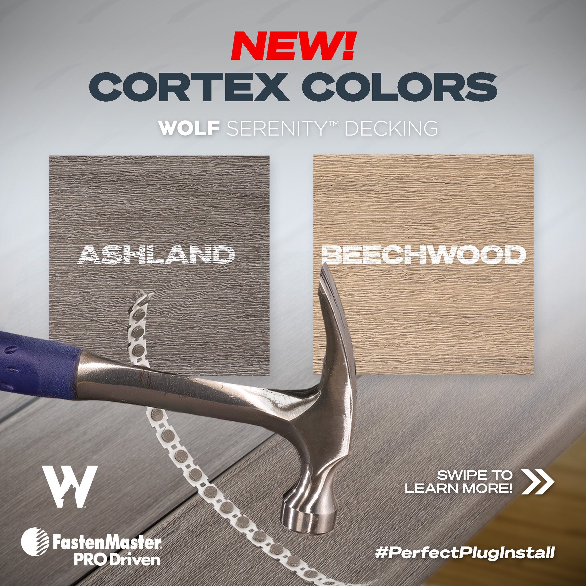 Introducing NEW Collated Cortex for WOLF Decking: Ashland &amp; Beechwood!

Now you can find your #PerfectPlug for the 2 newest board colors for @wolfhomeproducts ! Cortex is available for virtually all leading deck boards so you can get that seamles