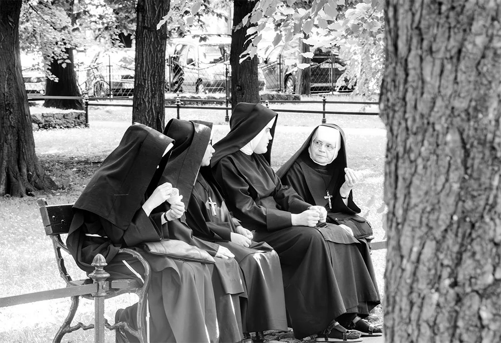 Picnic in Krakow, Poland nuns