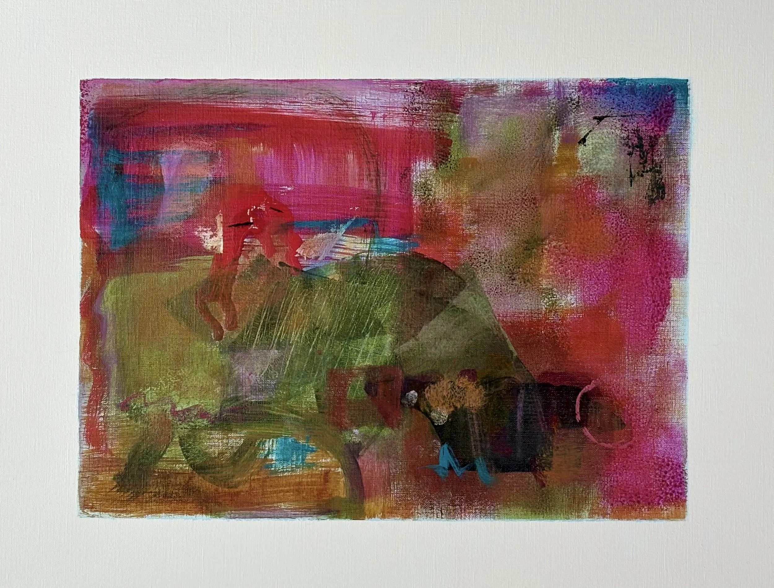 Hänsel and Gretel, acrylic and oil on paper, 10 x 14 inches