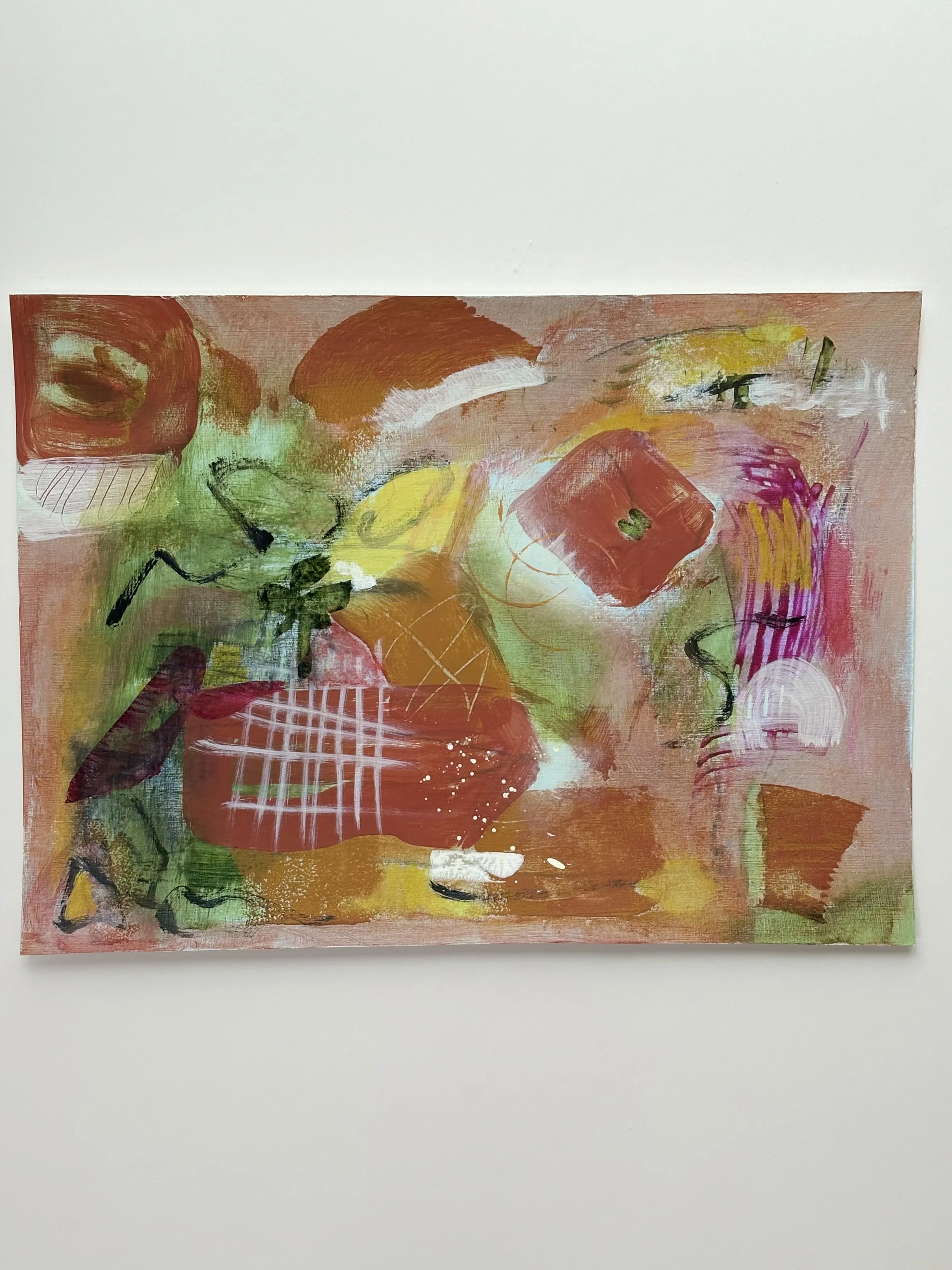 One Small Kindness, acrylic and oil on paper, 12 x 16 inches