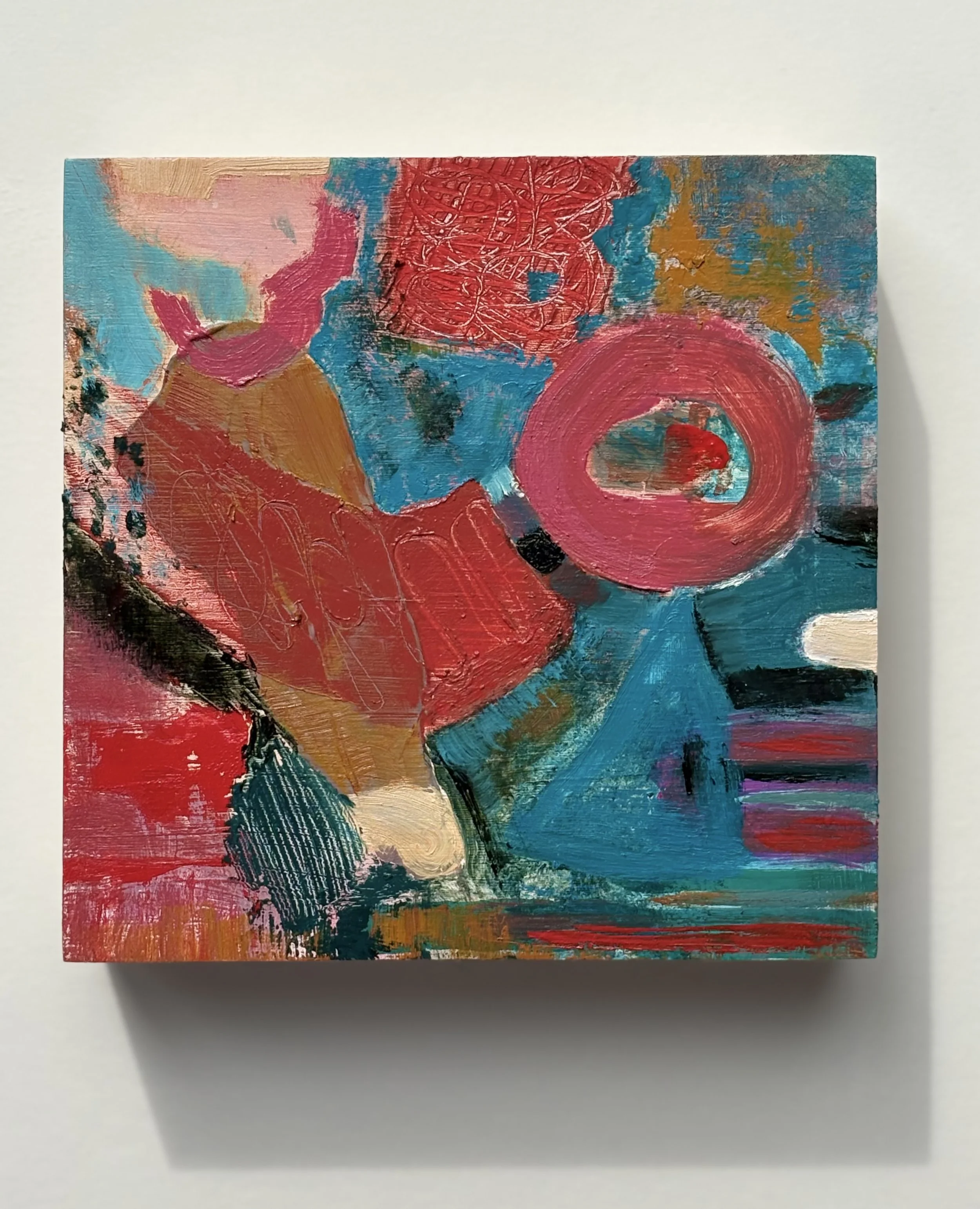 Lifting the Veils, acrylic and oil on wood, 6 x 6 inches, Private Collection