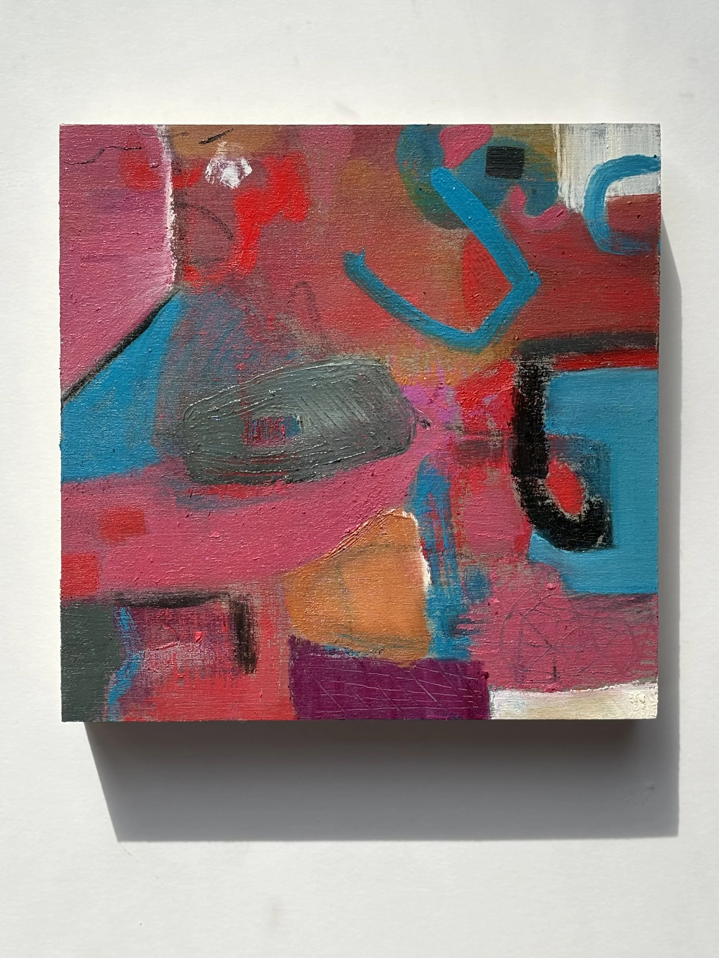 Resolve, acrylic and oil on wood, 8 x 8 inches