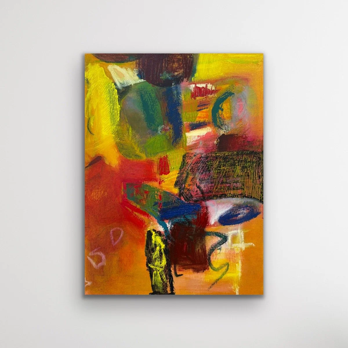 Untitled, acrylic and oil on canvas, 16 x 12 inches