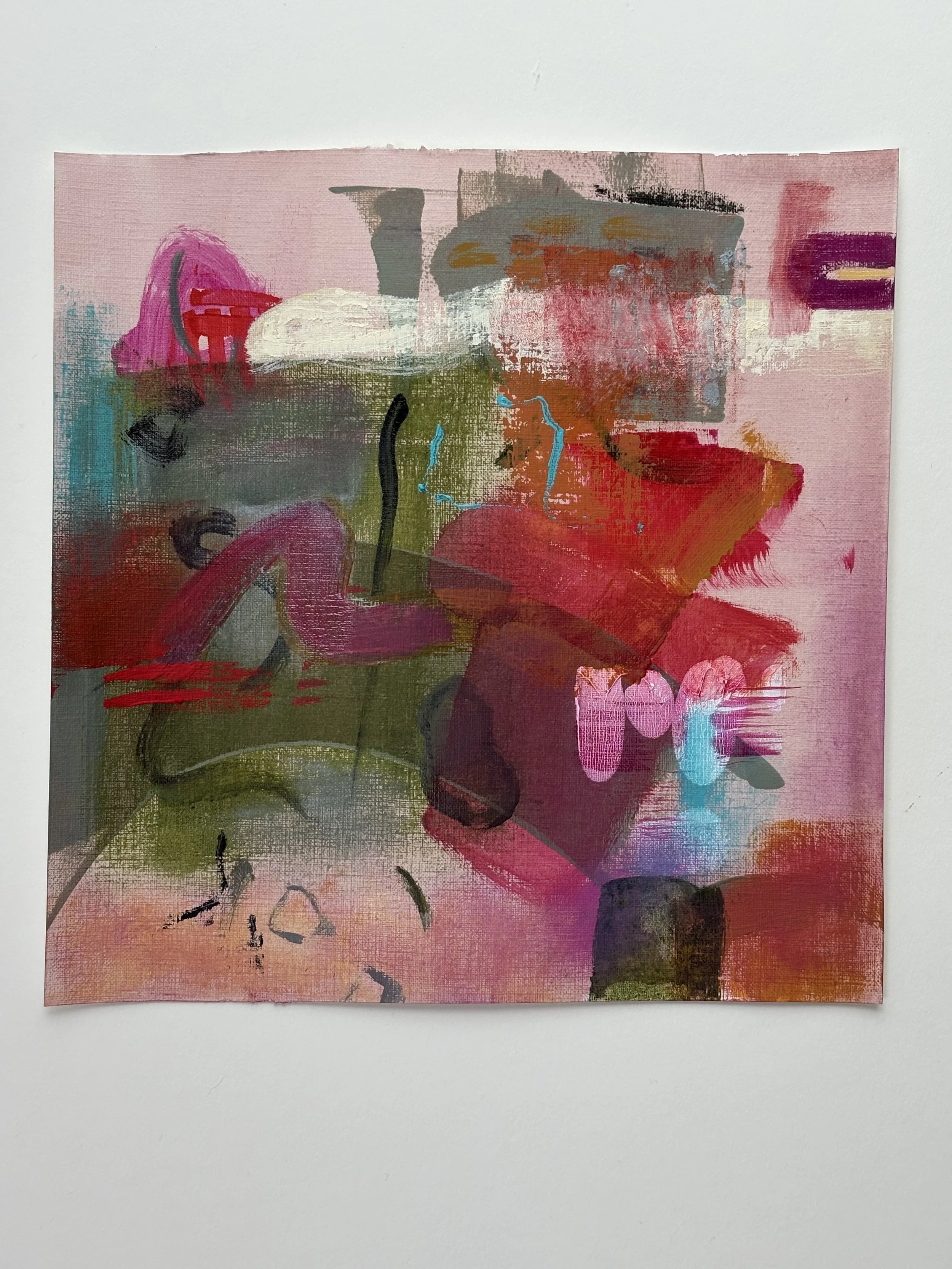 Soprano Song, acrylic on paper, 9 x 4 inches