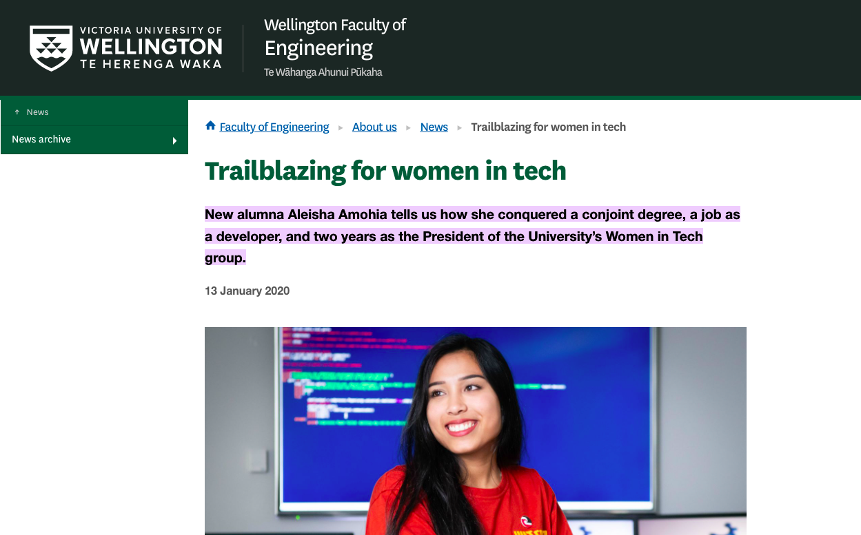 Victoria University of Wellington | 2020