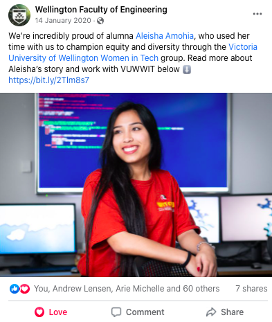 Facebook | Alumna story