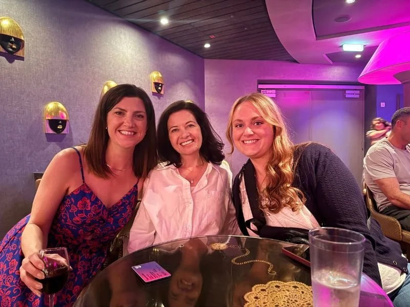 Merit co-founders Stephanie Sisk APRN and Veronica McPike APRN with provider Amanda at a dinner event during the 2026 Bioidentical Hormone Revolution Symposium at Sea