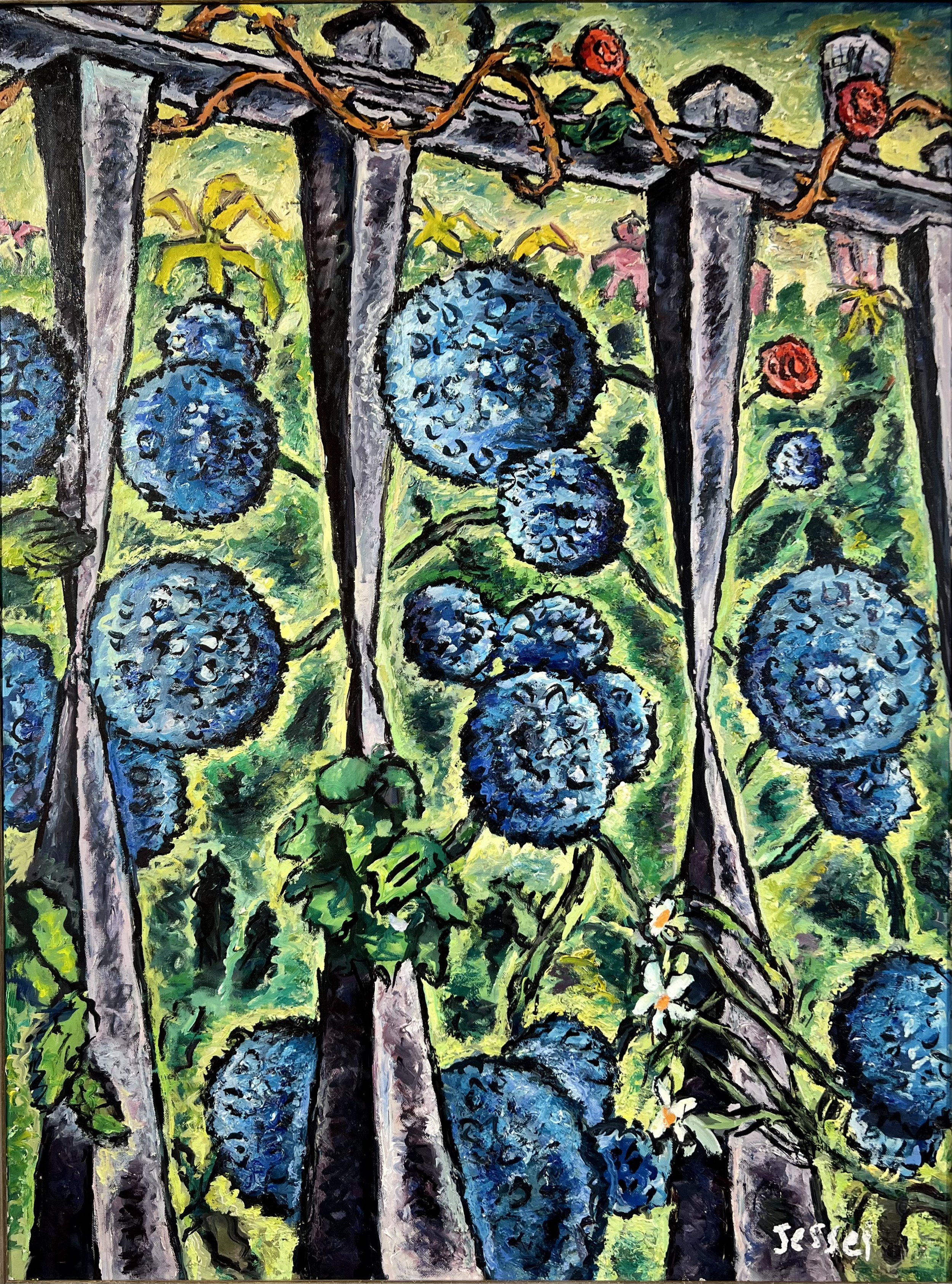  “HYDRANGEAS”, 2018, OIL ON CANVAS, 48”/36” 