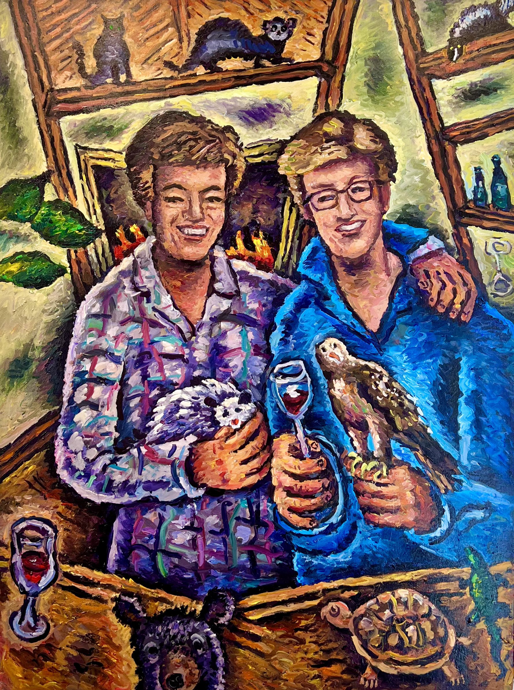  “BARB AND TERRY”, 2021, ACRYLIC ON CANVAS, 48”/36” 