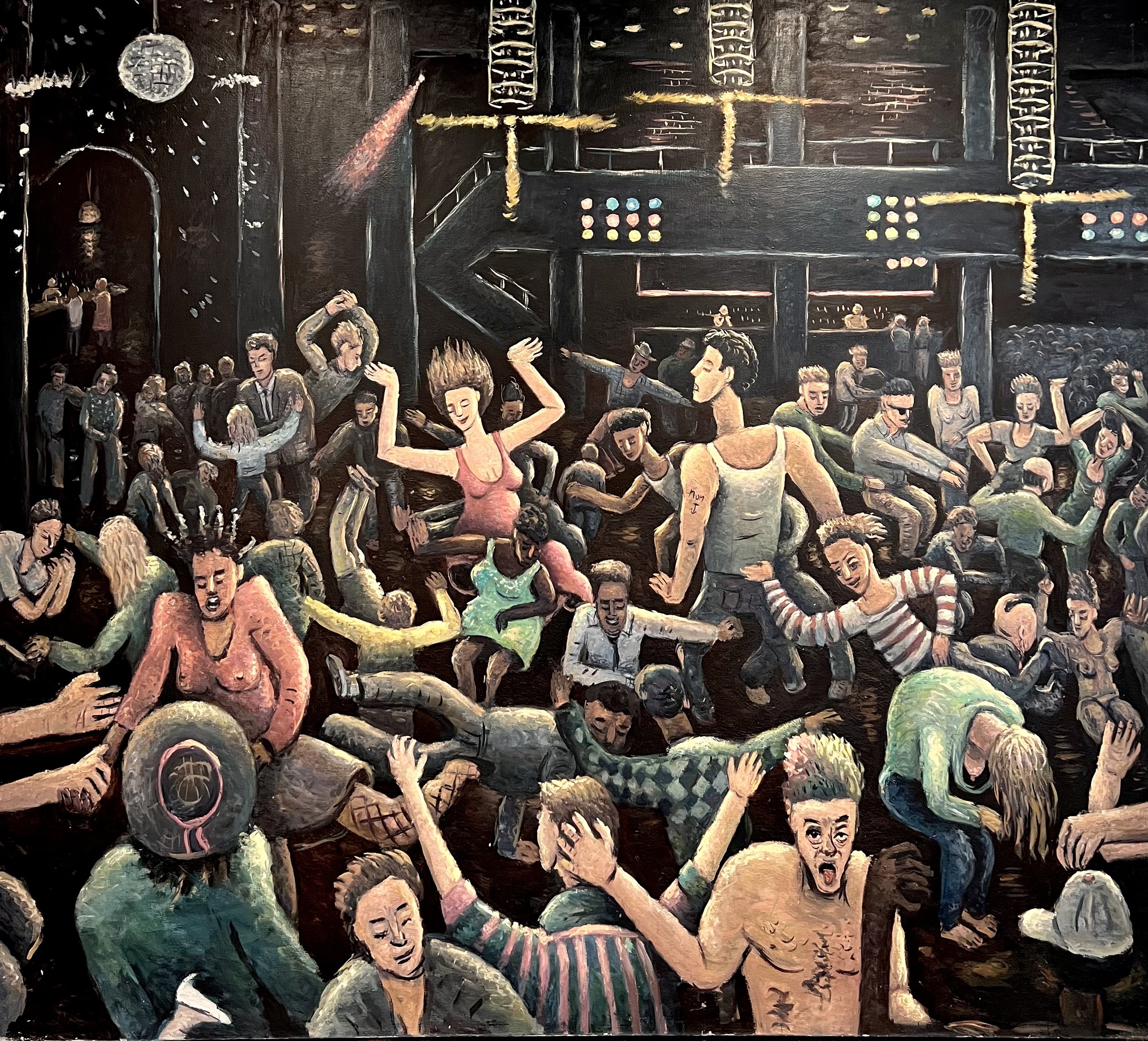  “JAZZ BAR”, 1986, OIL ON CANVAS, 69”/55” 