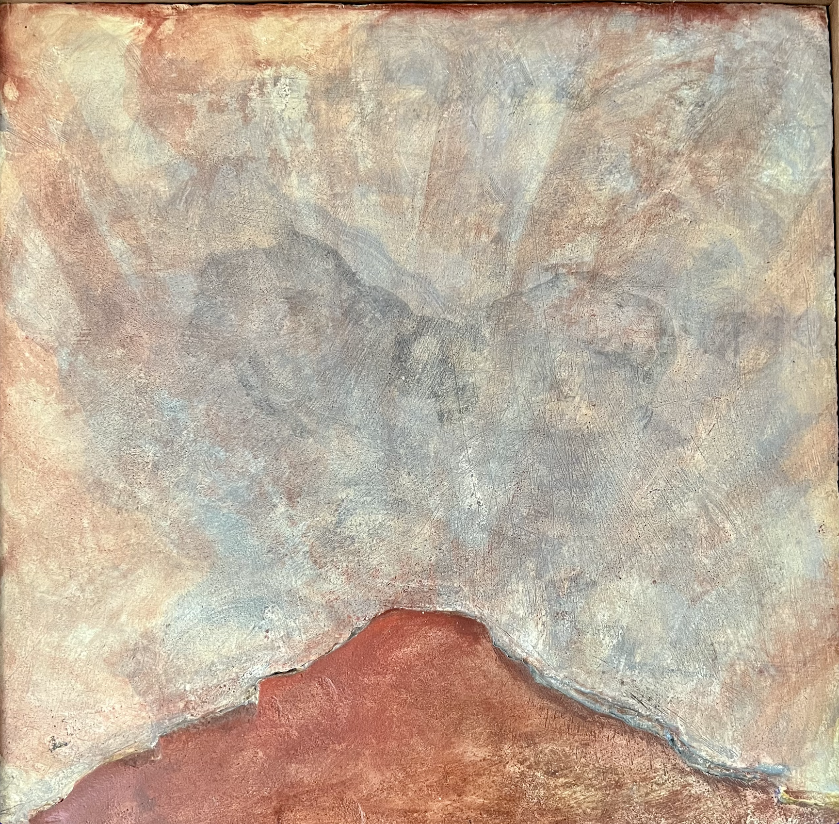  “VESUVIUS”, TEMPERA ON PLASTER, 22”/22” 