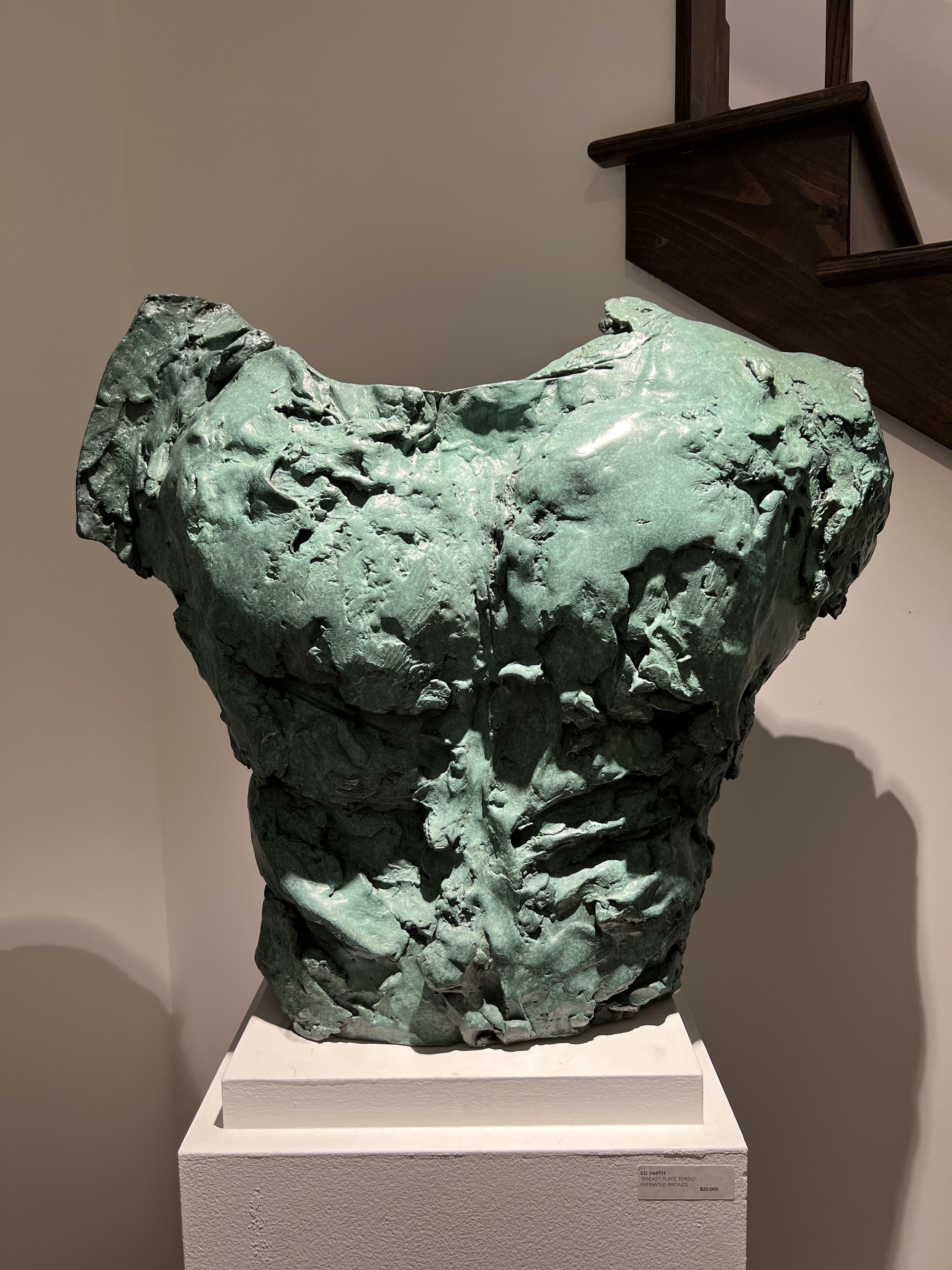  “BREASTPLATE TORSO”, PATINATED BRONZE, 30”/26”/14” 