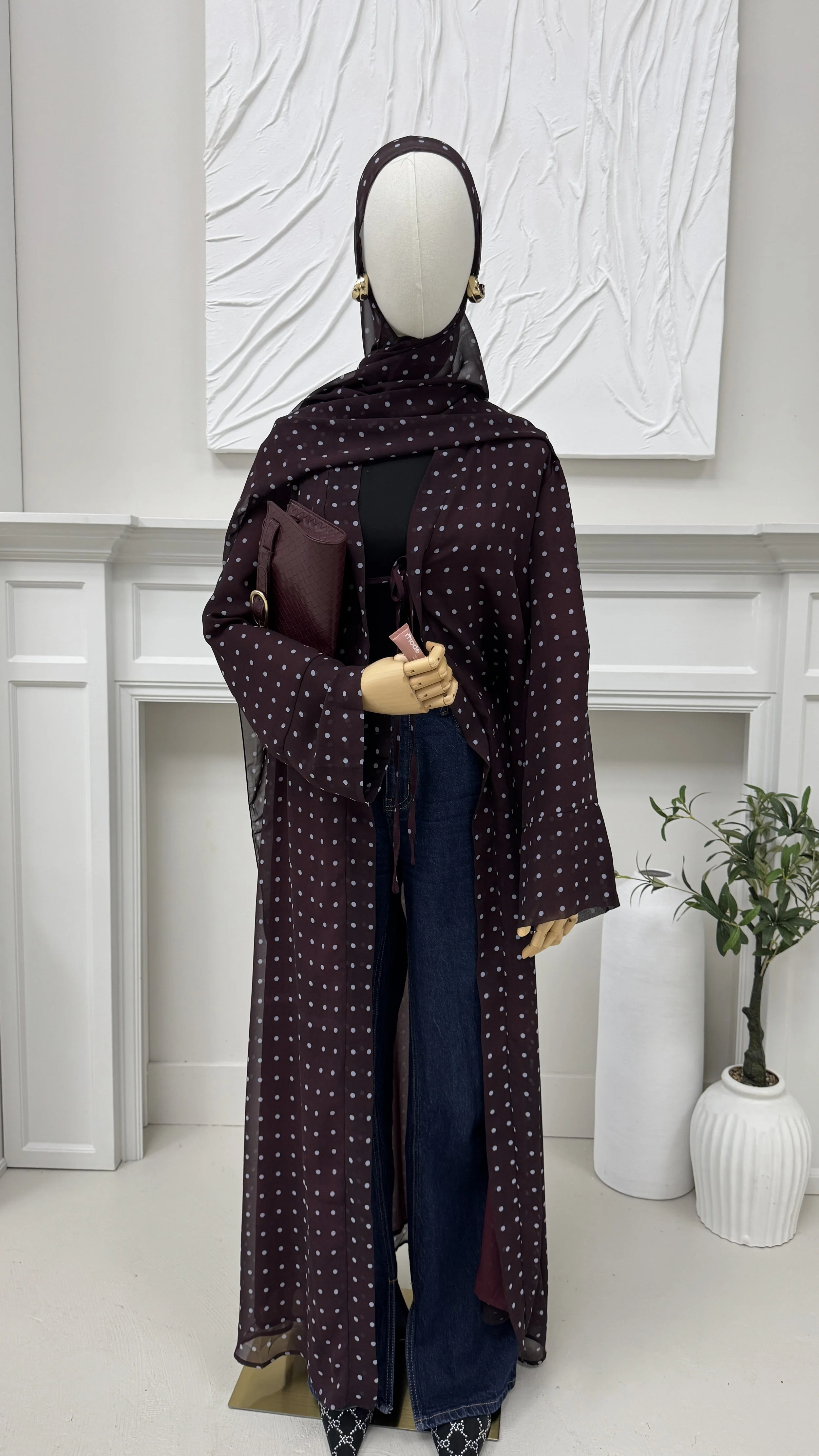 Chiffon Polka Dot Abaya & Hijab
